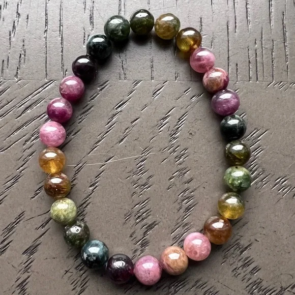 Watermelon tourmaline bracelet 7mm - Picture 4 of 4